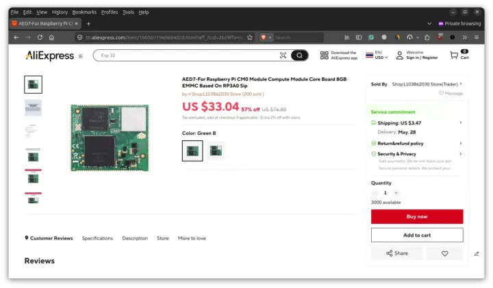 Raspberry Pi CM0 en AliExpress