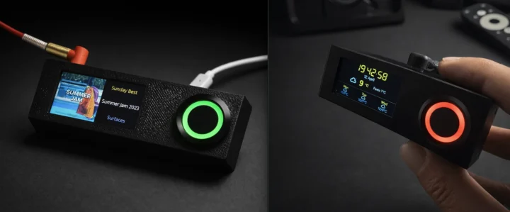 Botón y pantalla del SendSpinZero