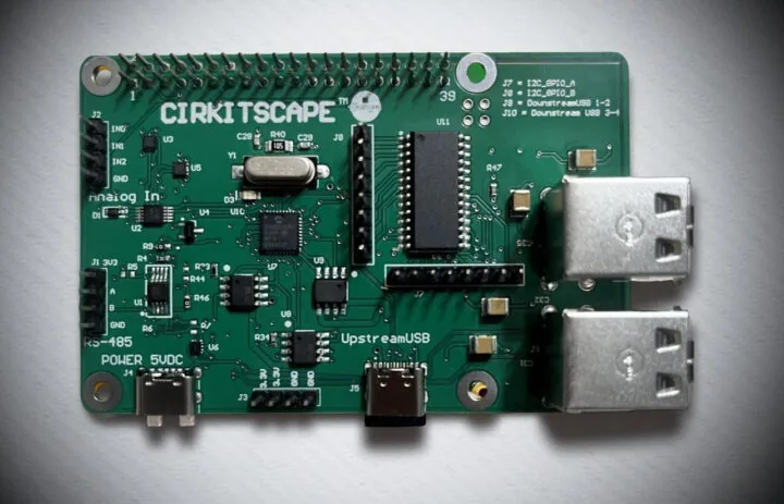 CirkitScape Top HAT suma GPIOs, RS-485 y ADC a la Raspberry Pi