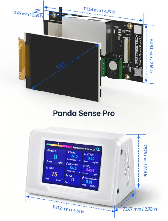 Dimensiones del Panda Sense Pro