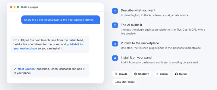 Los usuarios pueden crear y publicar complementos personalizados e instalarlos directamente en los paneles