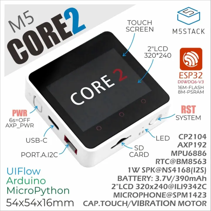 Controlador IoT M5Stack Core2