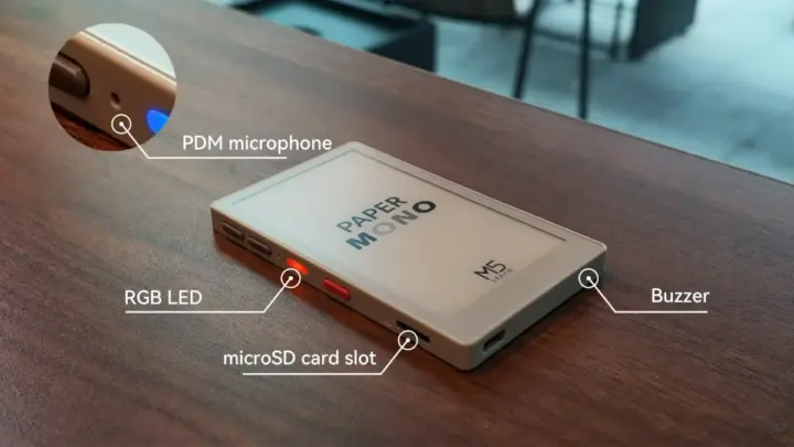 Kit e-Paper con ESP32-S3, micrófono, zumbador y LED RGB