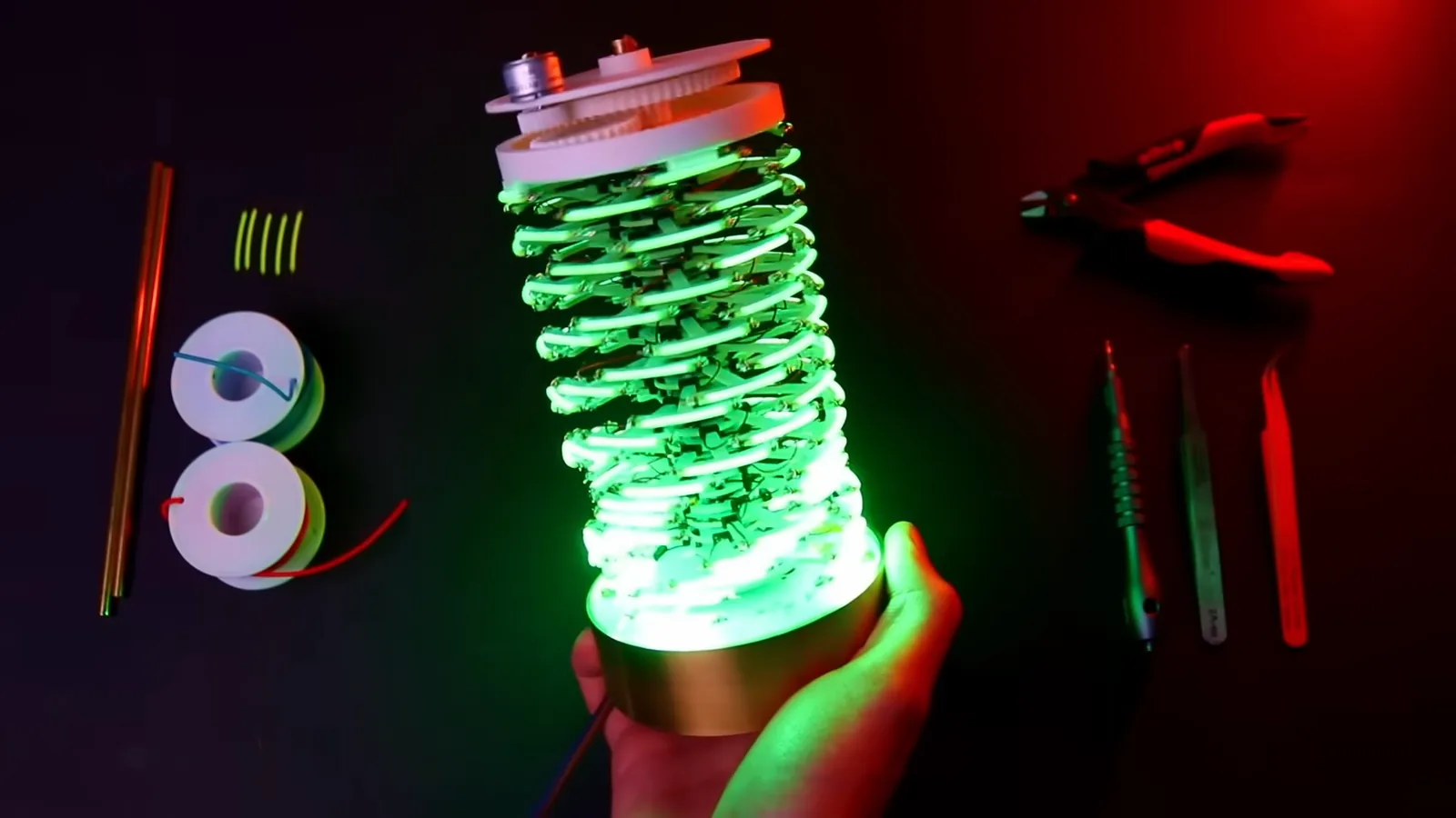 Lámpara transformable con filament LEDs gira con stepper A4988 y ATmega4