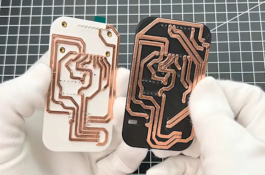 PCBs ultrarrápidas con impresora 3D y cinta de cobre, sin químicos