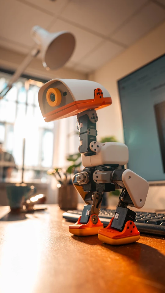 Microduck hace varias cosas de fábrica, pero en realidad está diseñado para entrenarse con modelos de aprendizaje reforzado