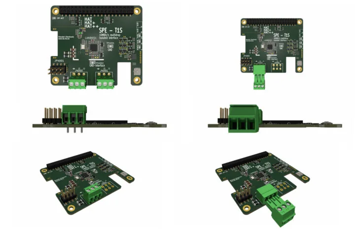 Vista lateral de las SPE HAT para Raspberry Pi