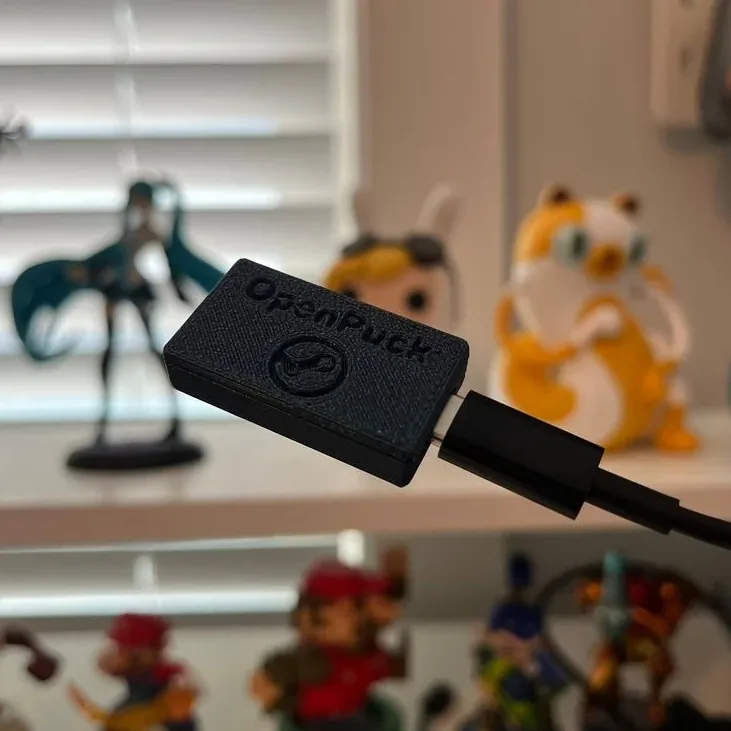 Vista del OpenPuck con carcasa impresa en 3D