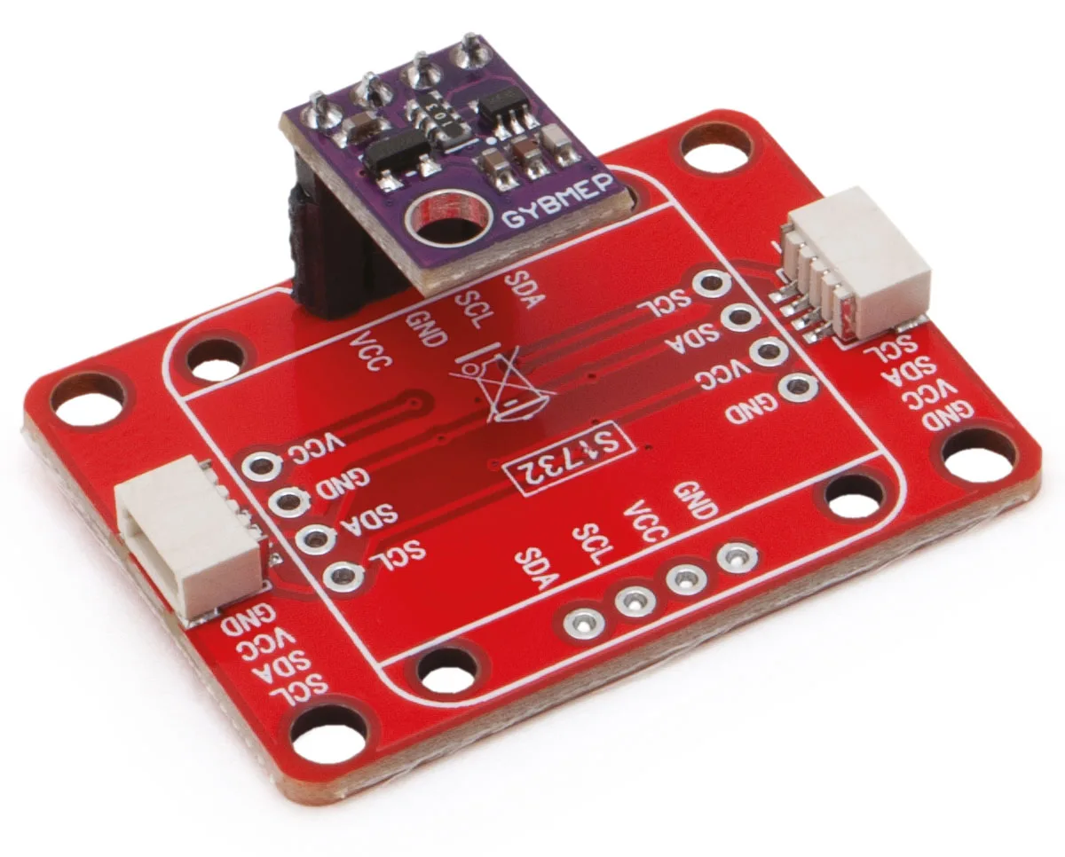 El adaptador con un sensor BME280 I²C sobre placa breakout