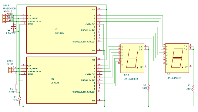 Diagrama del circuito del contador de personas