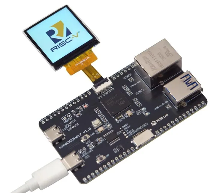 nanoCH32H417: dev board RISC-V con USB 3.0 por USD 17
