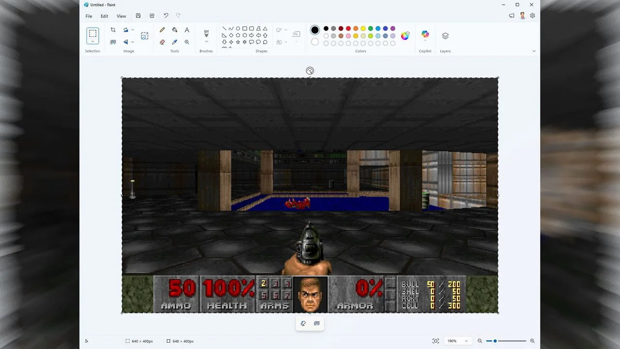DoomPaint: el juego corre dentro de MS Paint a 35 FPS