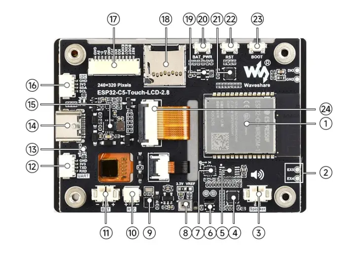 Placa ESP32-C5-Touch-LCD-2.8