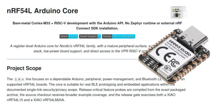 nRF54L Arduino Core lleva soporte Arduino a Nordic Semi