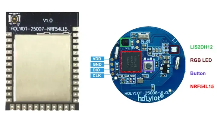Módulos HolyIoT nRF54L15 25007 y 25008
