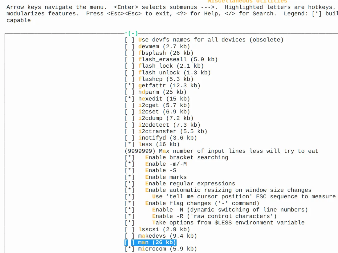 El menú de configuración de busybox permite personalizarlo a tu gusto o, al menos, a tus necesidades.