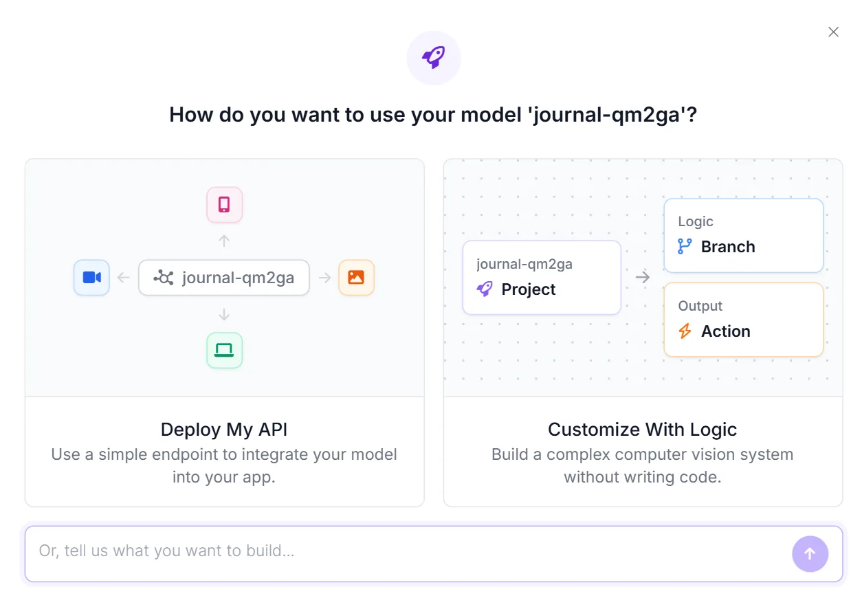 Opción para personalizar el modelo desplegado con lógica adicional