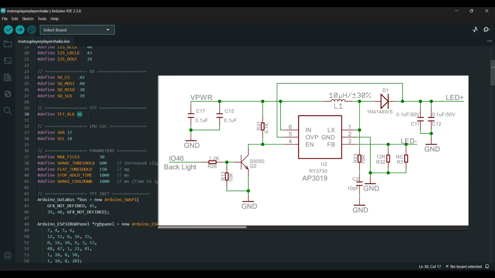 Retroiluminación de la pantalla TFT del ESP32-S3 controlada por el GPIO 46