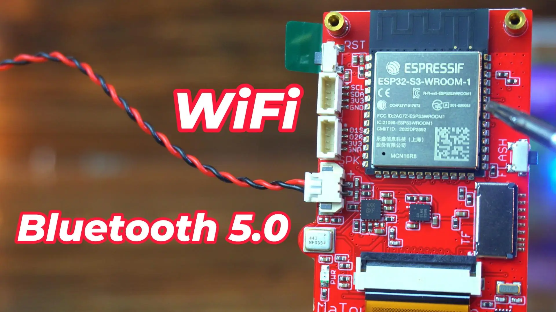 Placa de desarrollo ESP32-S3 usada como cerebro del reproductor de música por gestos