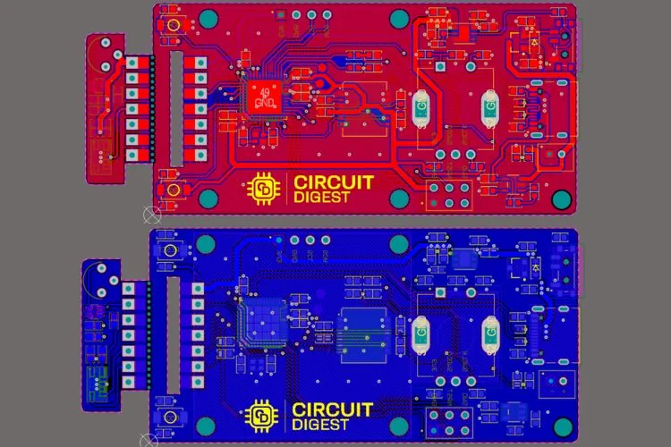 Diseño de PCB de dos capas del medidor láser en Altium Designer