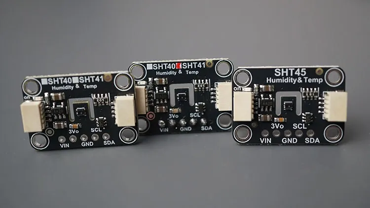 Las tres versiones del sensor: SHT40, SHT41 y SHT45