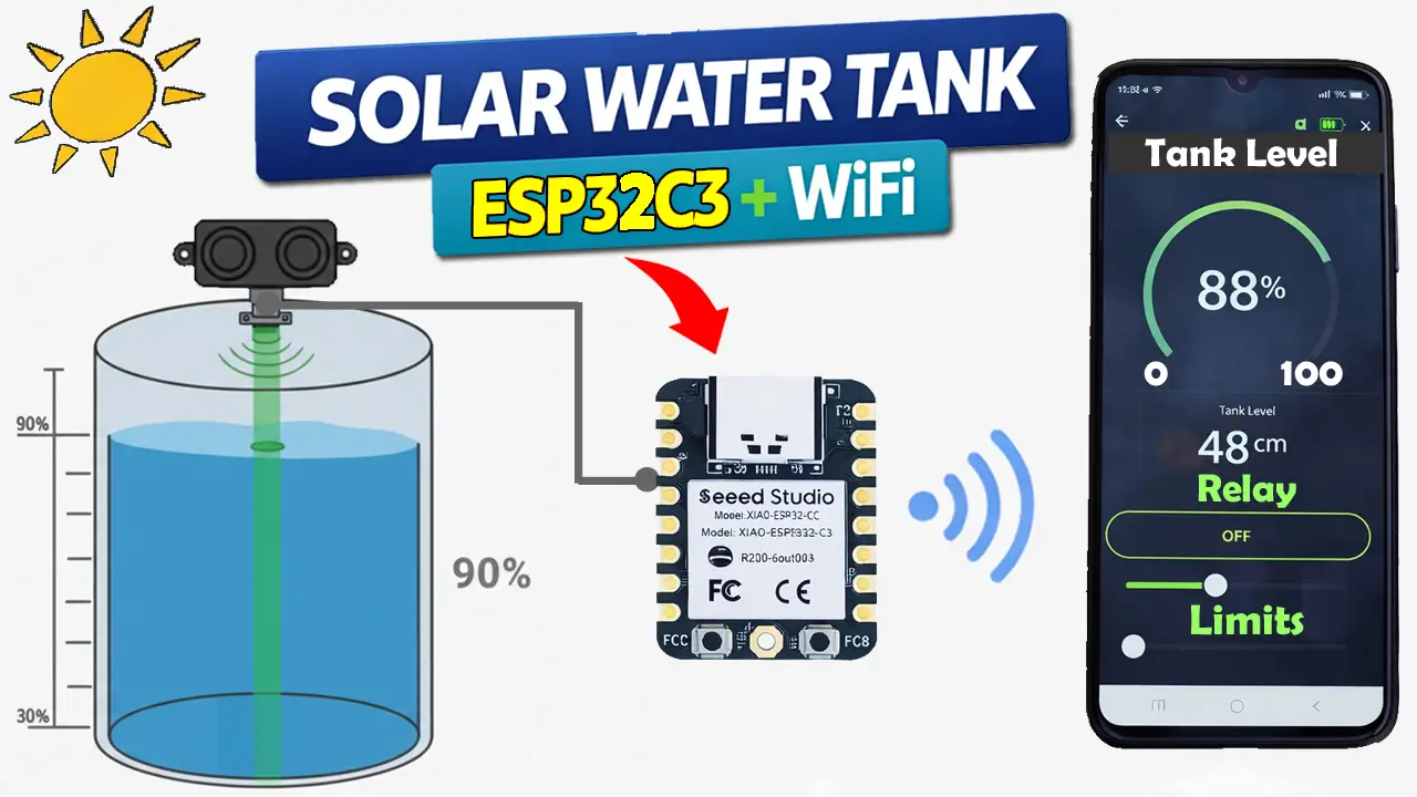 Estanque de agua con nivel medido a distancia: ESP32, ultrasonido y bomba automática