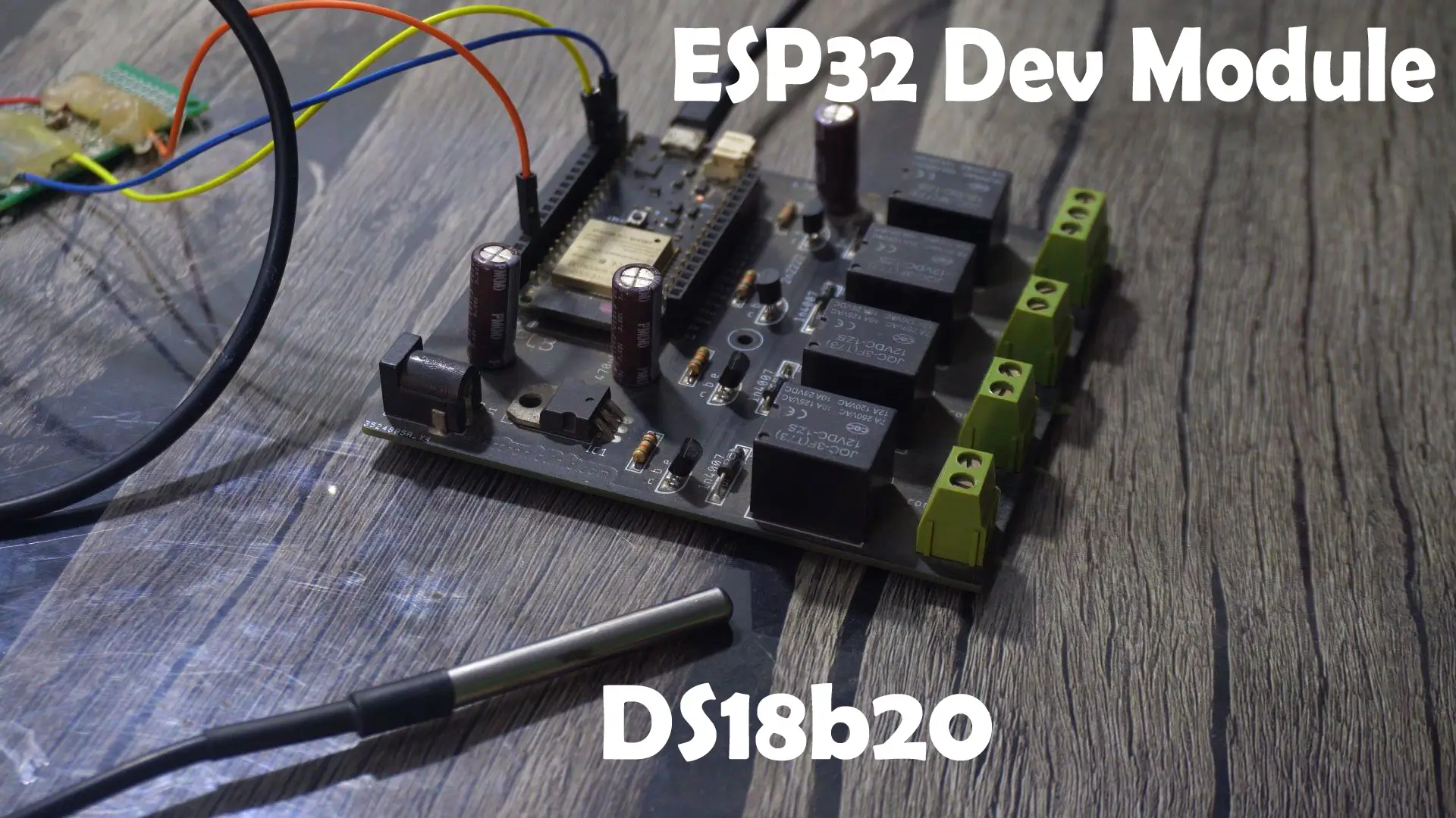 Transmisor real: ESP32 Dev Module con el sensor DS18B20 waterproof conectado