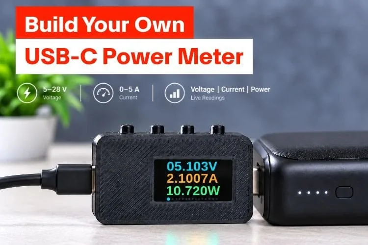 Medidor de potencia USB-C con SAMD21 y PAC1811: mide hasta 28 V y 5 A
