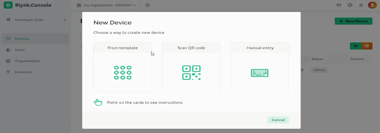 Paso 6: Crear el dispositivo y copiar las credenciales al código