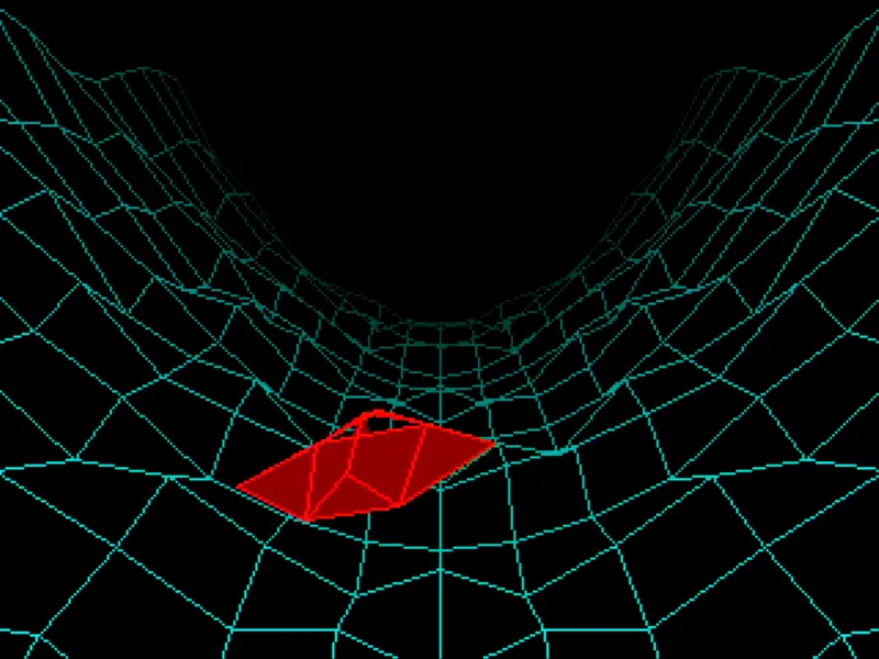 Efecto Valley Run: vuelo sobre terreno wireframe