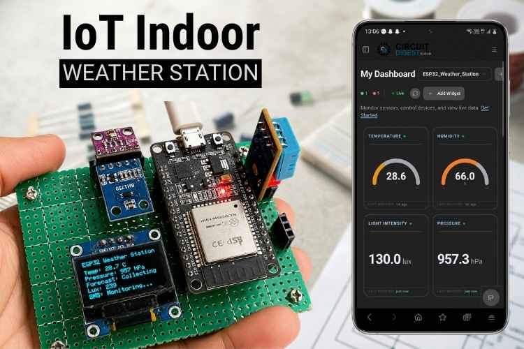 Estación meteorológica IoT de interior con ESP32 y la nube de CircuitDigest