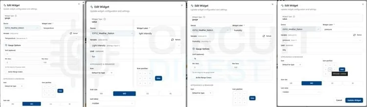 Agregar un widget al dashboard de CircuitDigest Cloud
