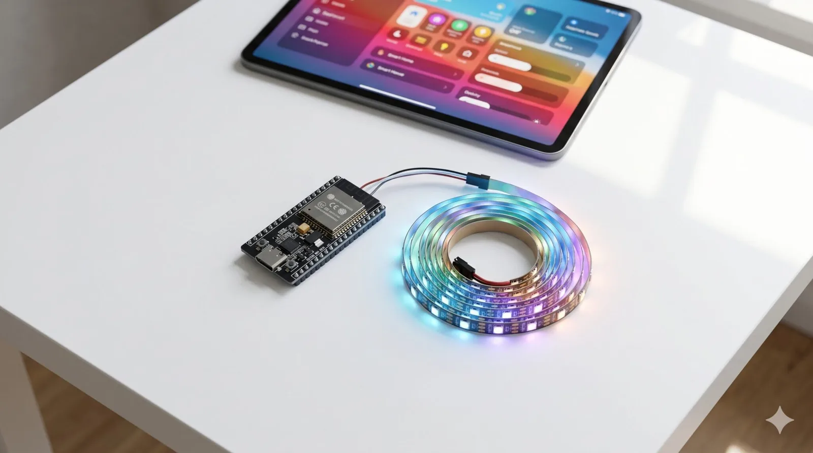 WLED en ESP32 con Home Assistant: tira LED inteligente sin programar