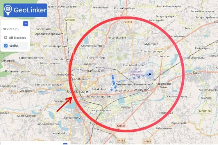 Mapa en vivo mostrando la ubicación en tiempo real de la mascota