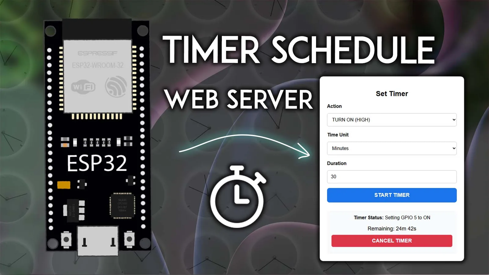 ESP32: servidor web con temporizador programable para LED (Arduino IDE)