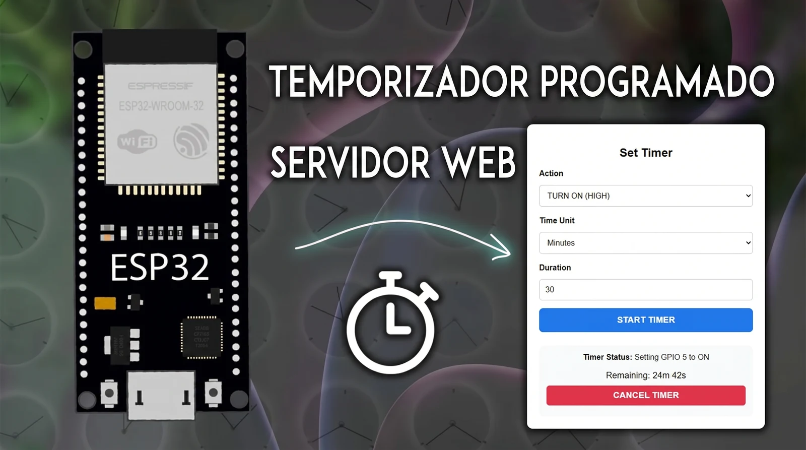 ESP32: servidor web con temporizador programable para LED (Arduino IDE)