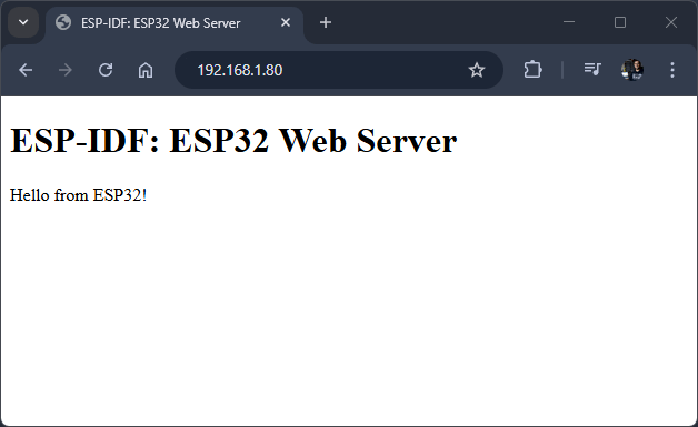 Página HTML servida por el ESP32 con ESP-IDF