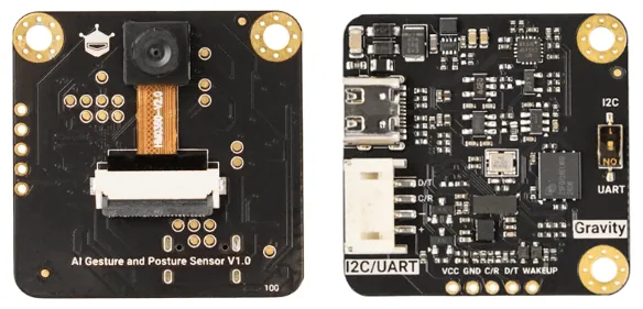 Frente y reverso del sensor Gravity AI Vision Posture and Gesture SEN0670
