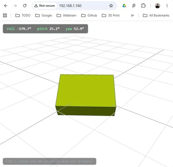 Bloque 3D de orientación en el navegador