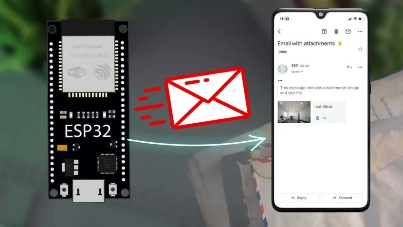 ESP32 envía correos por SMTP: HTML, texto y archivos adjuntos