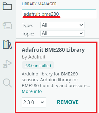 Instalación de la librería Adafruit BME280 en el IDE de Arduino