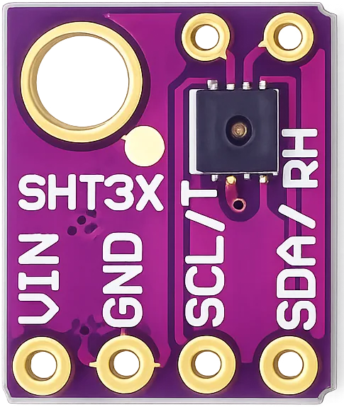 Sensor de temperatura y humedad SHT3X con pines VIN, GND, SCL y SDA por I2C