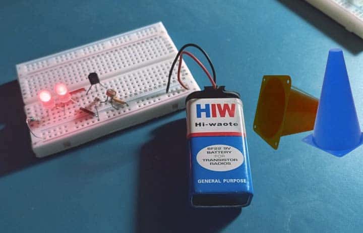 Cono de seguridad iluminado con sensor día y noche: el circuito automático con BS170 y LDR