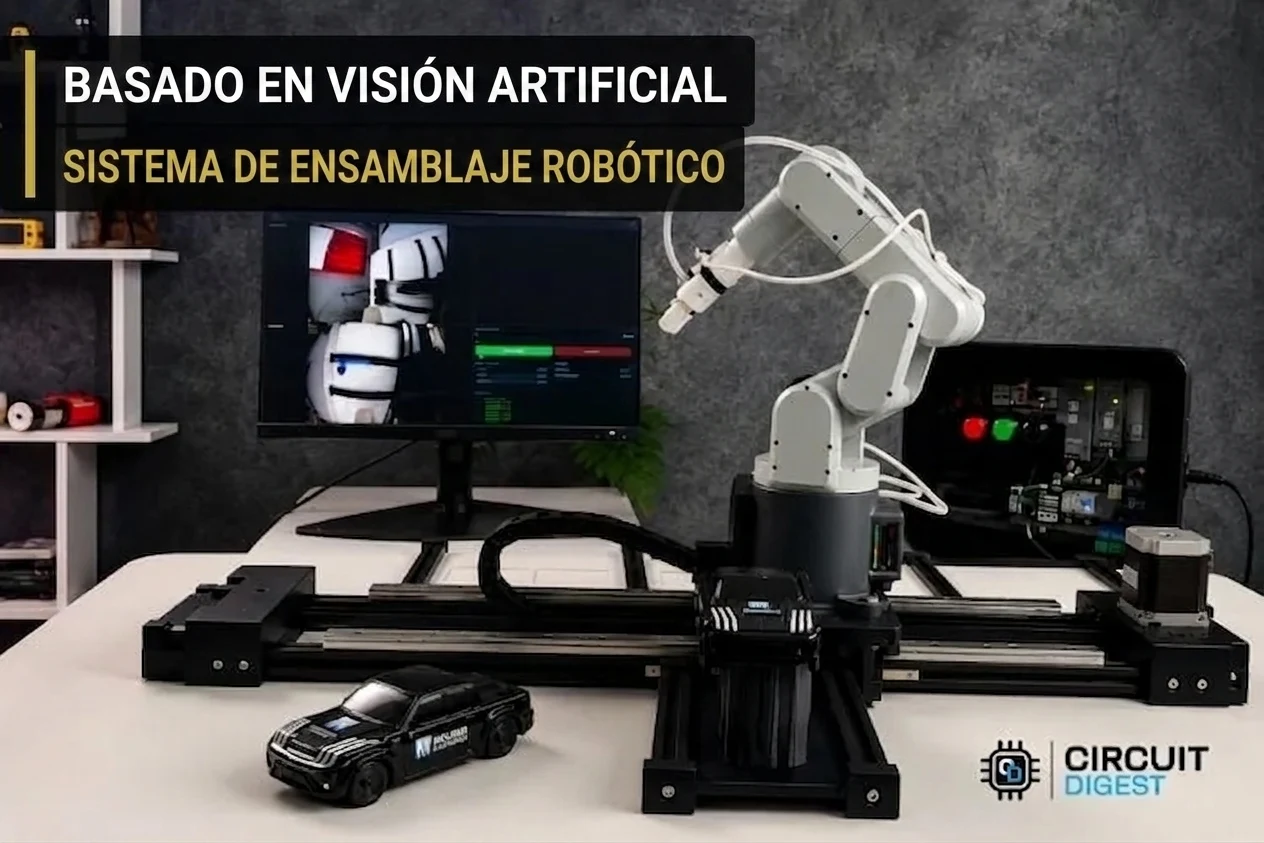 Celda de ensamblaje robótico con visión artificial: guía DIY con ESP32 y OpenCV