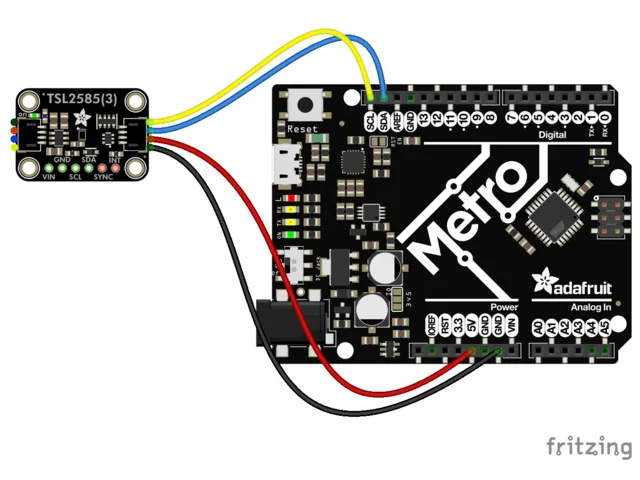 Arduino compatible conectado al TSL2585 mediante cable STEMMA QT