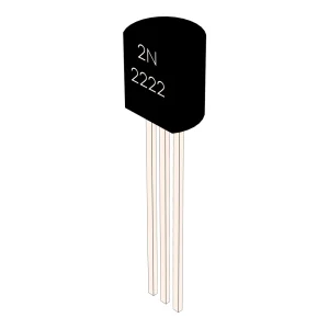 Transistor 2N2222 en encapsulado TO-92 para el switching de cada dígito