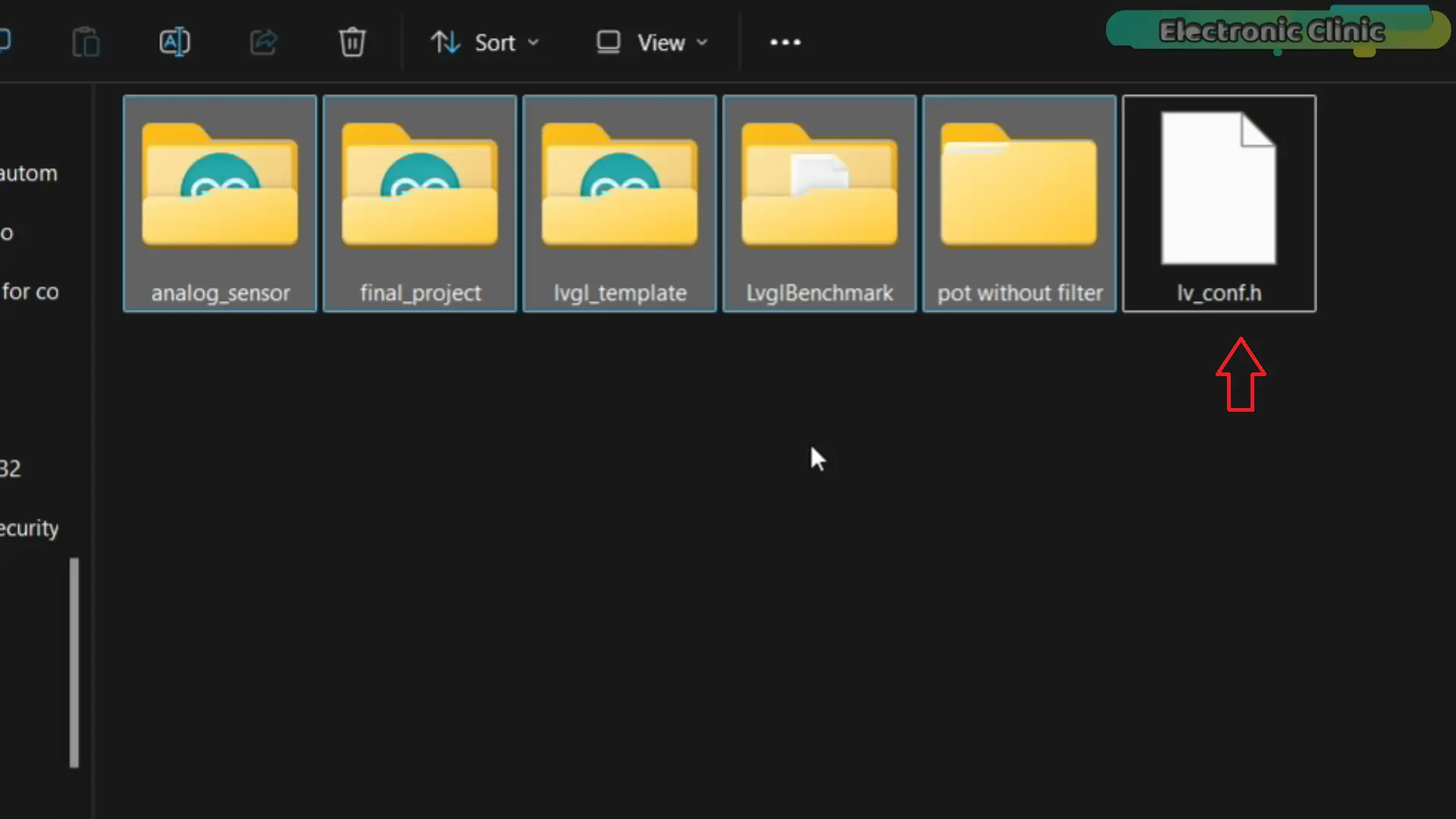 Archivo de configuración lv_conf.h usado para configurar LVGL en un proyecto ESP32-S3