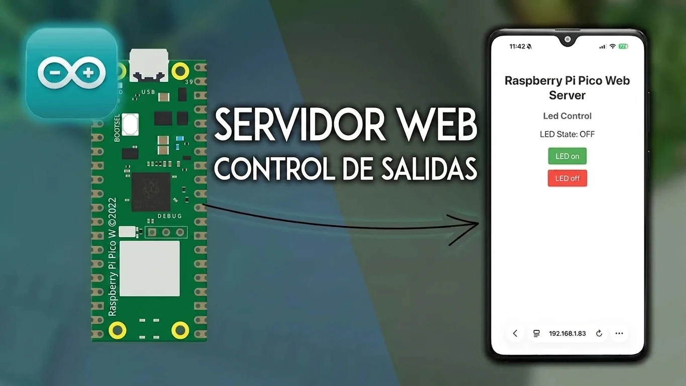 Servidor web en la Raspberry Pi Pico W para controlar salidas (Arduino IDE)