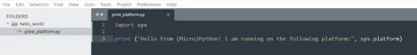 Editor de código mostrando el archivo print_platform.py con MicroPython