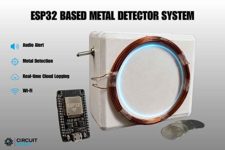 Detector de metales con ESP32 y dashboard WiFi: guía de pulso por inducción